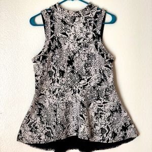 Free People black and white peplum top